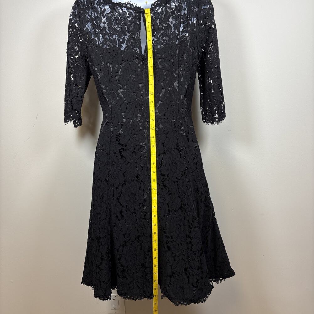 Eliza J Sheer Lace Overlay Black Cocktail Dress Sz 2 LBD Lined Goth Witchy - Picture 9 of 16